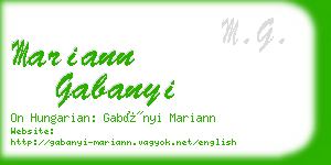 mariann gabanyi business card